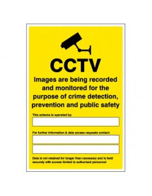 GDPR CCTV Compliant Sign in rigid plastic – 3 sizes Site Products